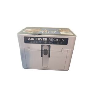 Air Fryer Recipe Card Collection Tin featuring 100 recipe cards